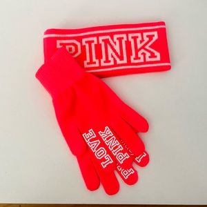 Pink Victoria’s Secret Headband/Glove Set